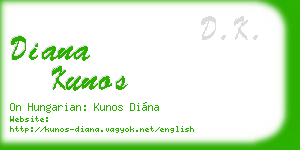 diana kunos business card